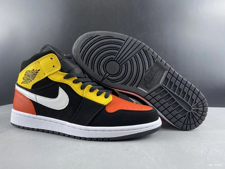 1 Mid Amarillo 852542-087 - Jordan Orange Black 1005